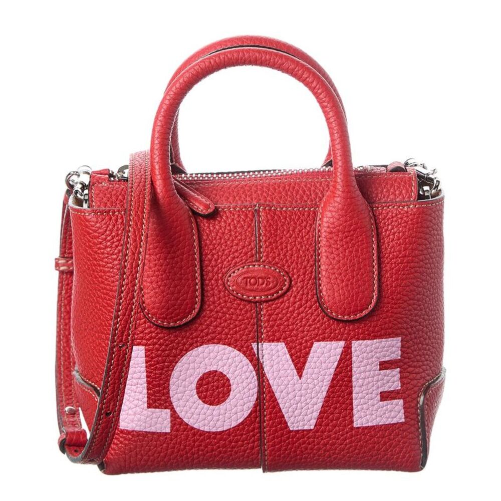 Tods Di Mini Leather Satchel, Red
